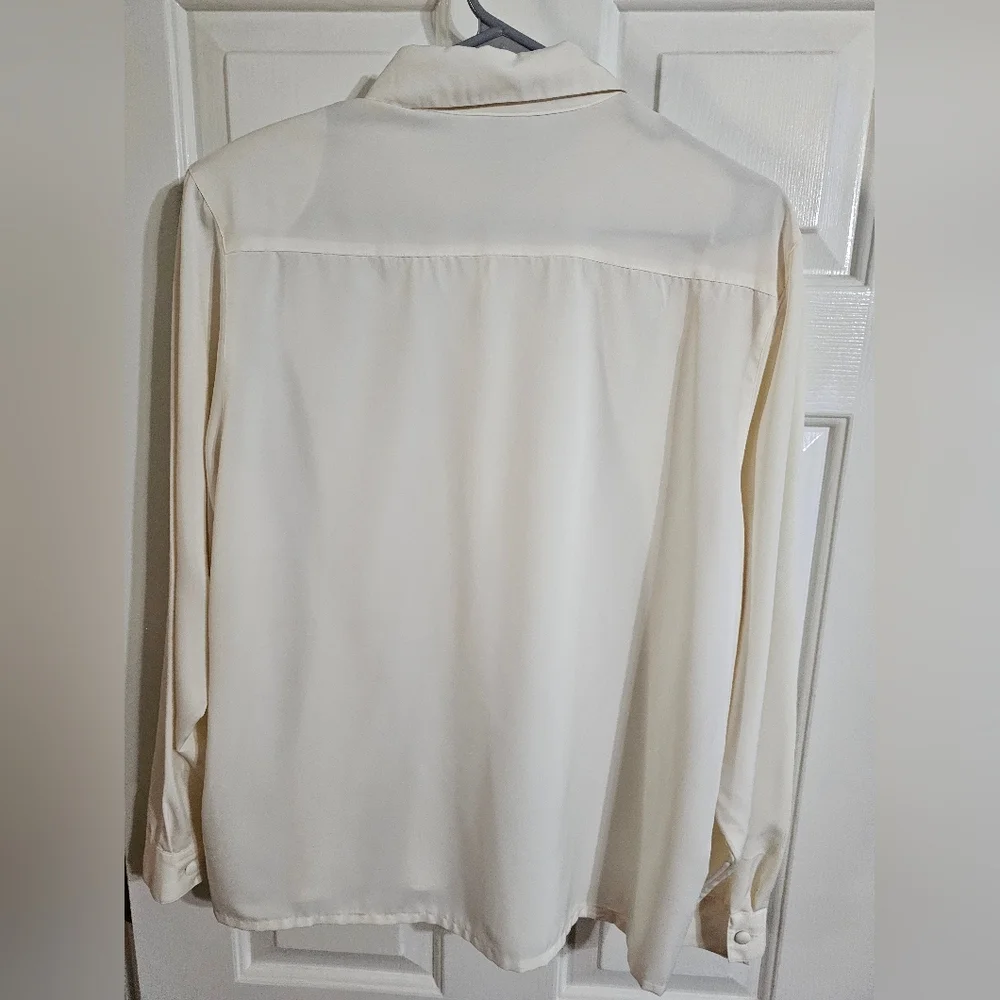Alfred Dunner Women 16 Blouse White Embroidered Collared Vintage 80s Classic - Picture 3 of 8